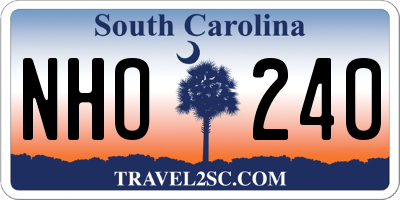 SC license plate NHO240