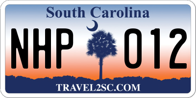 SC license plate NHP012