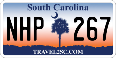 SC license plate NHP267