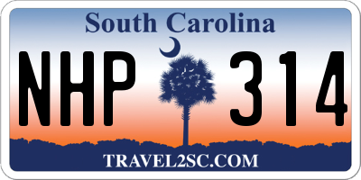 SC license plate NHP314