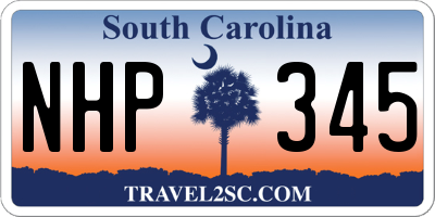 SC license plate NHP345