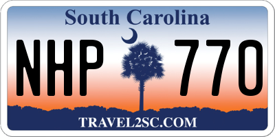 SC license plate NHP770
