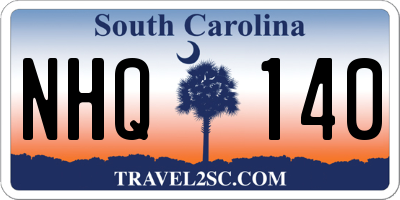 SC license plate NHQ140