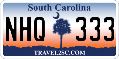 SC license plate NHQ333