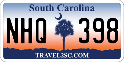 SC license plate NHQ398