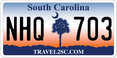 SC license plate NHQ703