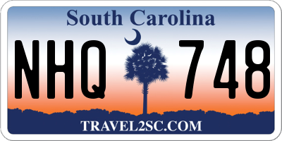SC license plate NHQ748