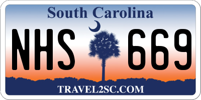 SC license plate NHS669