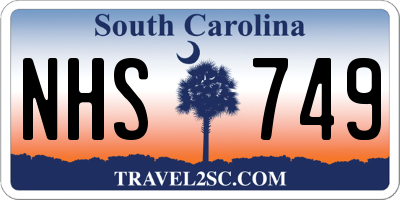 SC license plate NHS749