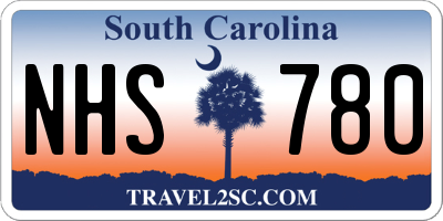 SC license plate NHS780
