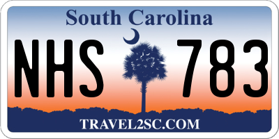SC license plate NHS783