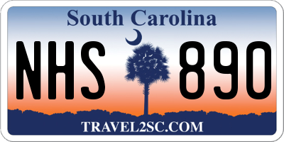 SC license plate NHS890