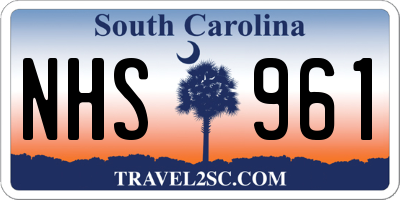 SC license plate NHS961