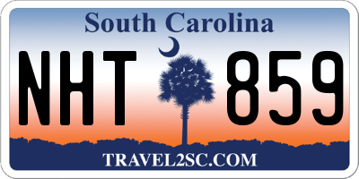SC license plate NHT859