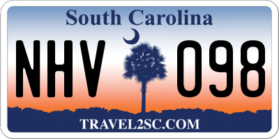 SC license plate NHV098