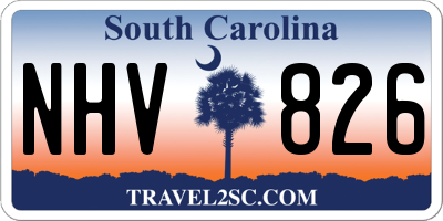 SC license plate NHV826
