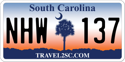 SC license plate NHW137