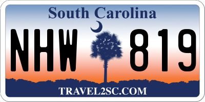 SC license plate NHW819