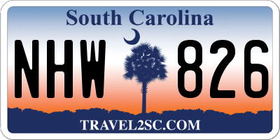SC license plate NHW826