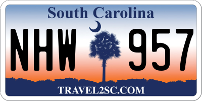 SC license plate NHW957
