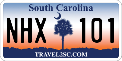 SC license plate NHX101