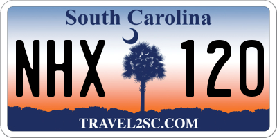 SC license plate NHX120