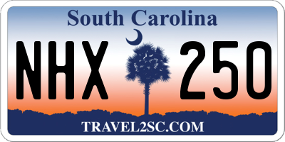 SC license plate NHX250