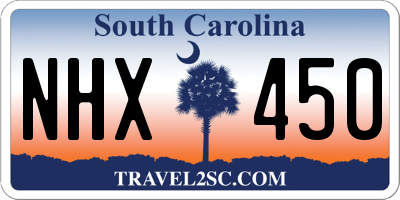 SC license plate NHX450