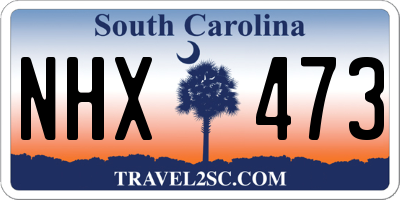SC license plate NHX473