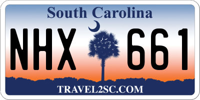 SC license plate NHX661