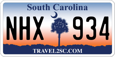 SC license plate NHX934