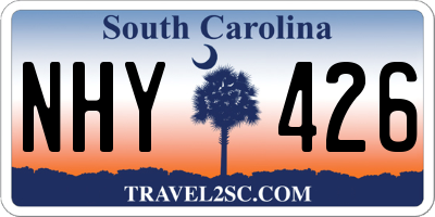 SC license plate NHY426