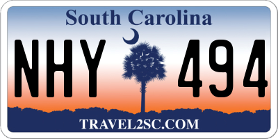 SC license plate NHY494