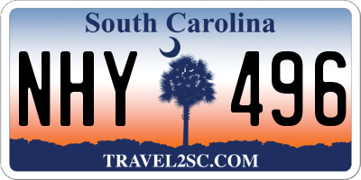SC license plate NHY496