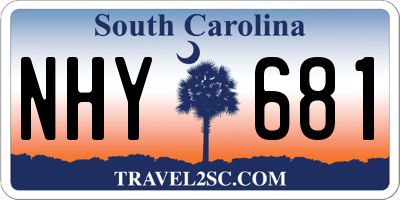 SC license plate NHY681