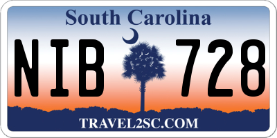 SC license plate NIB728