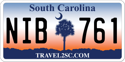 SC license plate NIB761