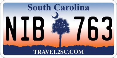 SC license plate NIB763