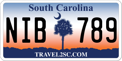 SC license plate NIB789