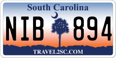 SC license plate NIB894