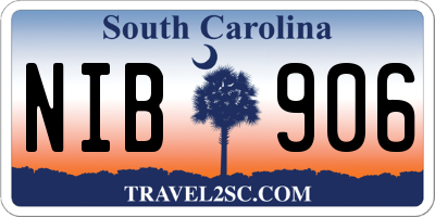 SC license plate NIB906