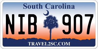 SC license plate NIB907