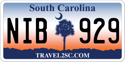 SC license plate NIB929
