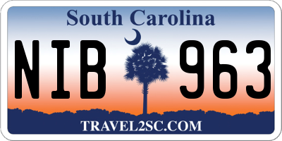 SC license plate NIB963