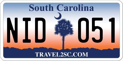 SC license plate NID051