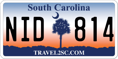 SC license plate NID814