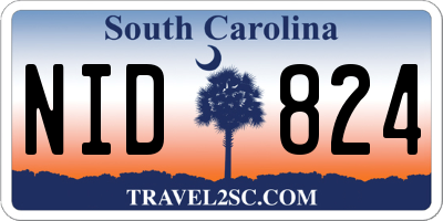 SC license plate NID824