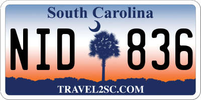 SC license plate NID836