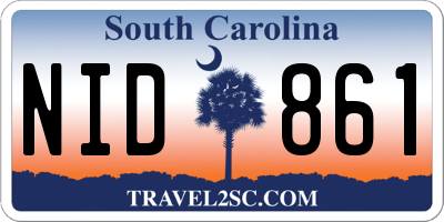 SC license plate NID861