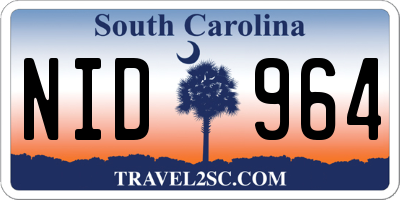 SC license plate NID964